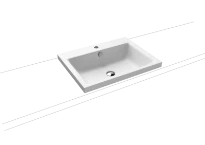 Kaldewei Puro lavabo à poser 600 x 460 x 40 mm - blanc alpine mat - avec trou de robinet - avec trop-plein - effet perlé