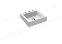 Kaldewei Puro lavabo à poser 460 x 460 x 120 mm - blanc alpine - avec trou de robinet - avec trop-plein - effet perlé