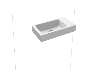 Kaldewei Puro lave-mains 550 x 300 x 100 mm - blanc alpine - avec trou de robinet gauche - sans trop-plein - effet perlé