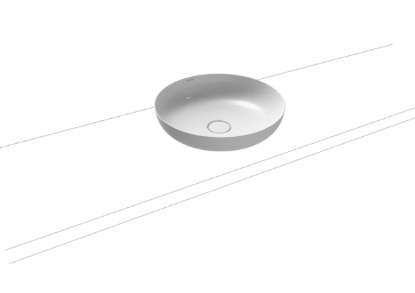 Kaldewei Miena wastafelschaal rond 450 mm - alpine wit - zonder kraangat - zonder overloop - pareleffect