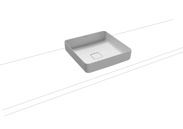 Kaldewei Miena vasque de lavabo 400 x 400 mm - blanc alpine - sans trou de robinet - sans trop-plein - effet perlé