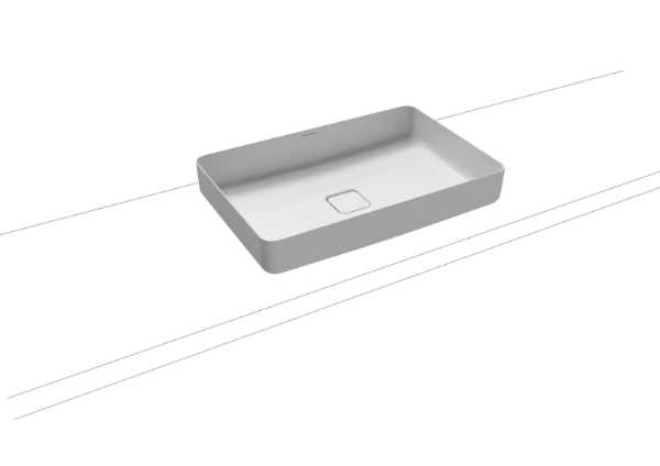Kaldewei Miena vasque de lavabo 580 x 380 mm - apine blanc - sans trou de robinet - sans trop-plein - effet perlé