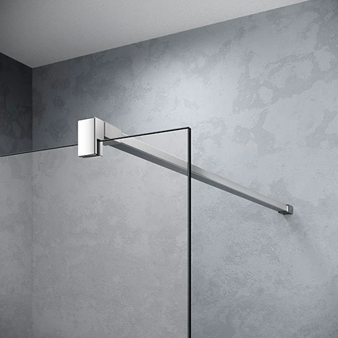 XBWIA110201AK Kermi Walk-In XB WIA Walk-in douchewand 1100 x 2000 mm - verstelbaarheid 1080-1100 mm - SIMG ESG helder Wall, met vierkante stabilisatiestang - profiel : zilver matglans