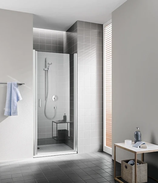 CC1WR07520VPK Kermi Cada XS 1WR draaideur 750 x 2000 mm - verstelbaarheid 710-760 mm - SIHG ESG helder Clean binnen/buiten open scharnier rechts - profiel : zilver hoogglans