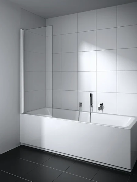 CCDFR075162PK Kermi Cada XS DFR badvouwwand 750 x 1600 mm - verstelbaarheid 730-755 mm - WEI ESG helder Clean Draaiwand op badkuip scharnierzijde rechts - profiel : wit