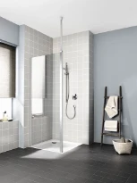 CLOISON DOUCHE KERMI CADA XS 100 - 200 ! CM gris argent brillant ESG seriegrafie regl. de 975-1000mm,cadaclean