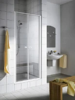 PORTE DE DOUCHE PENDULAIRE KERMI IBIZA 2000 90 - 200 ! CM gris argent mat verre de securite clair reglable 86,5-90cm