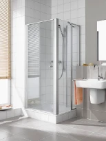 KERMI Ibiza 2000 draaideur helder glas Nis 76,5-80x185cm zilver mat