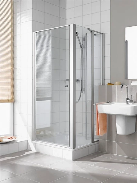 I2STW100181AK Kermi Ibiza 2000 STW draaideur 1000 x 1850 mm - verstelbaarheid 965-1000 mm - SIMG ESG helder - profiel : zilver matglans