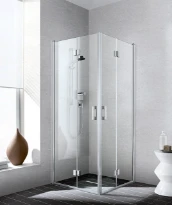 PORTE DE DOUCHE ACCES D'ANGLE KERMI LIGA verre de securite ESG clair -