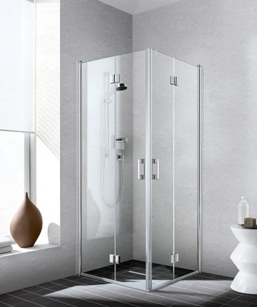 PORTE DE DOUCHE ACCES D'ANGLE KERMI LIGA verre de securite ESG clair -