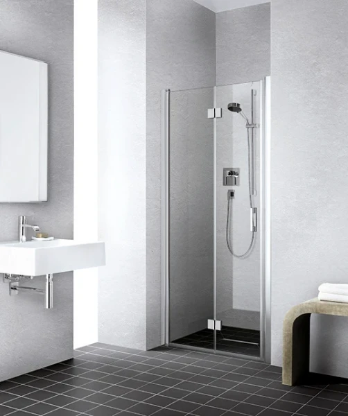LI2SL08520VPK Kermi Liga 2SL pendelvouwdeur 850 x 2000 mm - verstelbaarheid 810-860 mm - SIHG ESG helder Clean scharnierzijde links - profiel : zilver hoogglans