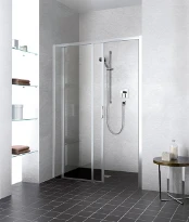 KERMI Liga schuifdeur links helder gl 1160-1210x1850mm zilver mat