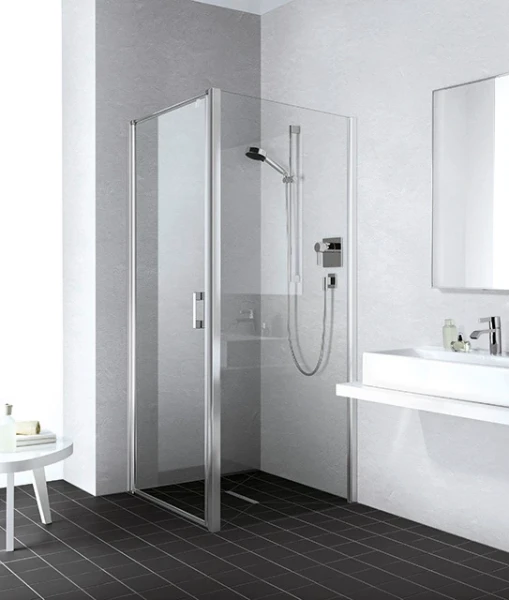 LITWD090201AK Kermi Liga TWD zijwand 900 x 2000 mm - verstelbaarheid 875-900 mm - SIMG ESG helder - profiel : zilver matglans