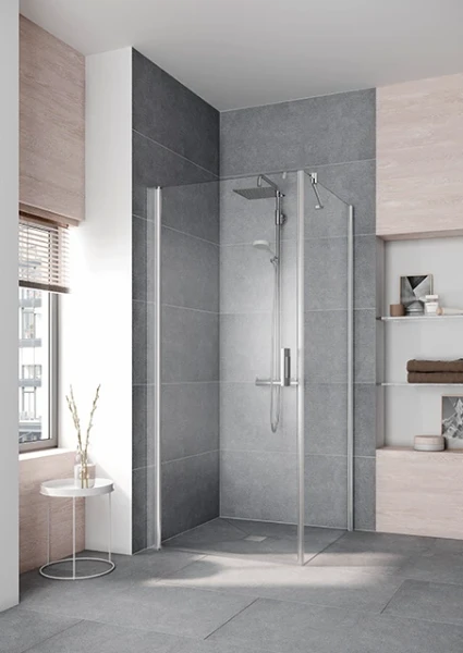 PETWO08320VAK Kermi Pega TWO zijwand 830 x 2000 mm - verstelbaarheid 790-815 mm - SIHG ESG helder - profiel : zilver hoogglans