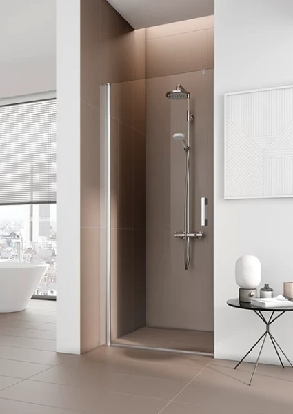 KERMI Pega draaideur scharnier R helder gl (tub) Nis 760x785x2000mm zilver hoogglans