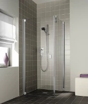 PORTE DE DOUCHE TOURNANTE KERMI RAYA 80 - 200 ! cm verre de securite Transp + Clean -