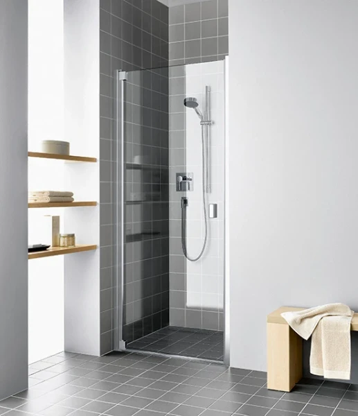 RA1WR090201PK Kermi Raya 1WR draaideur 900 x 2000 mm - verstelbaarheid 868-908 mm - SIMG ESG helder Clean Draaideur binnen/buiten open scharnier rechts - profiel : zilver matglans