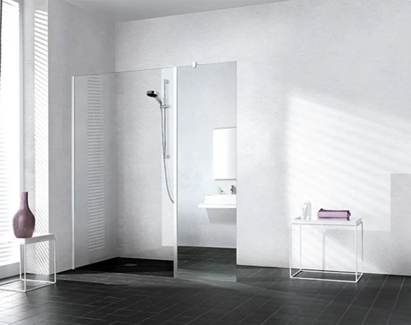 XBWIH06020VAK Kermi Walk-In XB WIH vaste segment voor Walk-in douchewand 600 x 2000 mm - verstelbaarheid 600 SIHG ESG helder in rechte lijn - profiel : zilver hoogglans