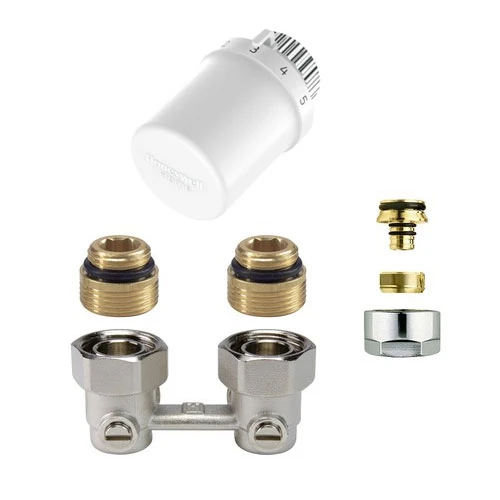 Honeywell bloc-H set 1/2" et 3/4" raccordement radiateur - modèle mural - incl. 16x2 raccord multiskin et Thera 6