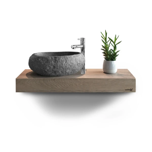 LOOOX Wood Collection tablet old grey massief eik 600x230x70mm