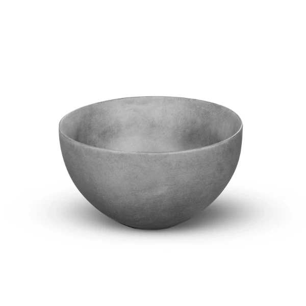 Looox Sink Collection opbouwwastafel rond 230 mm - donkergrijs raw - keramiek - zonder kraangat - zonder overloop