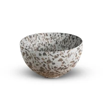 Looox Sink Collection lavabo à poser rond 230 mm - noir terrazzo - céramique - sans trou de robinet - sans trop-plein
