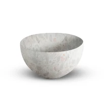 Looox Sink Collection lavabo à poser rond 230 mm - beige terrazzo - céramique - sans trou de robinet - sans trop-plein