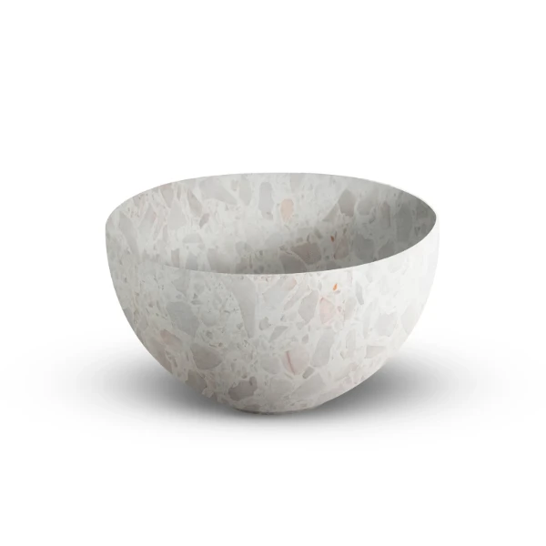 Looox Sink Collection opbouwwastafel rond 230 mm - beige terrazzo - keramiek - zonder kraangat - zonder overloop