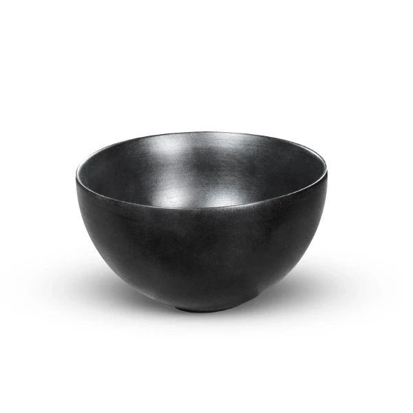 Looox Sink Collection opbouwwastafel rond 230 mm - zwart raw - keramiek - zonder kraangat - zonder overloop
