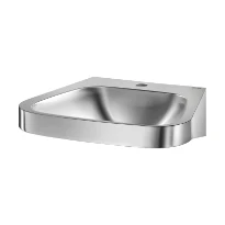 Delabie Fraju lavabo mural 530 x 470 mm - RVS 304 mat - avec trou de robinet - sans trop-plein
