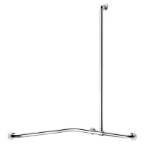 DELABIE Barre de douche + barre vert. coulissante Ø32 Inox brillant