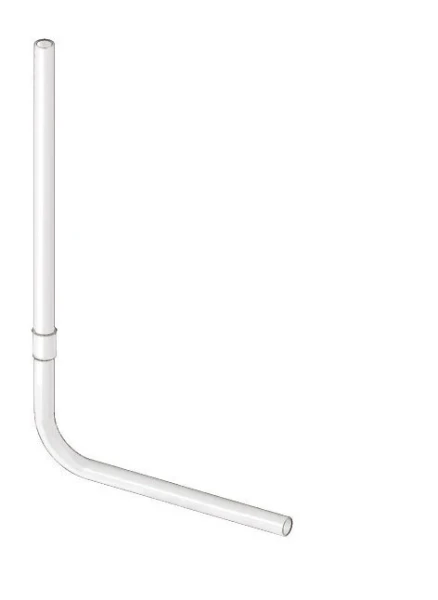 DELABIE Gebogen spoelpijp PVC inbouw/TC Ø32