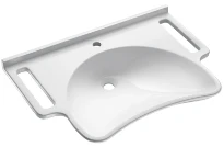 Delabie Mineralcast PMR lavabo mural 785 x 545 mm - wit RAL 9016 - avec trou de robinet - sans trop-plein
