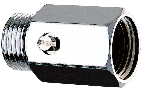 DELABIE Recht aansluitstuk STOP vernikkeld MF1/2" L.35