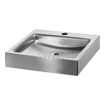 Delabie Unito lavabo mural 405 x 395 mm - RVS 304 mat - avec trou de robinet - sans trop-plein