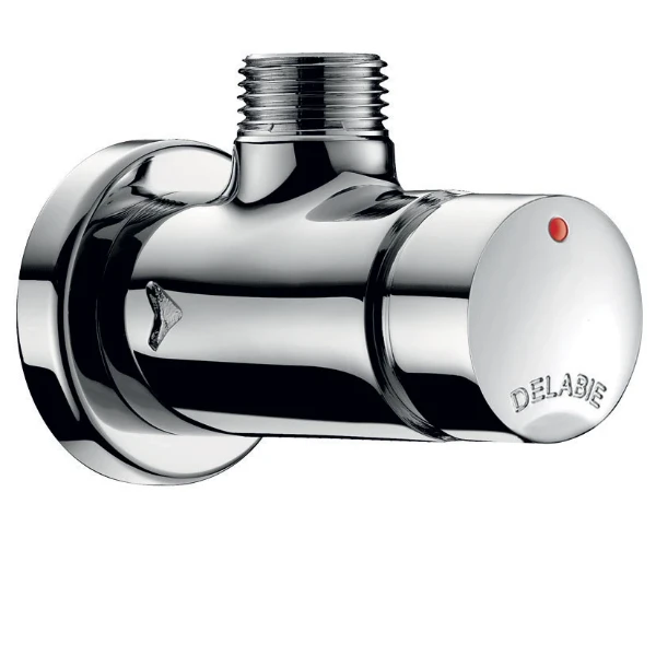 DOUCHE KRAAN DELABIE TEMPOSTOP 1/2 regelbaar deb. wandmontage,haakse kraan,looptijd 25 sec
