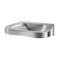 Delabie Fraju PMR lavabo mural 620 x 505 mm - RVS 304 mat - sans trou de robinet - sans trop-plein