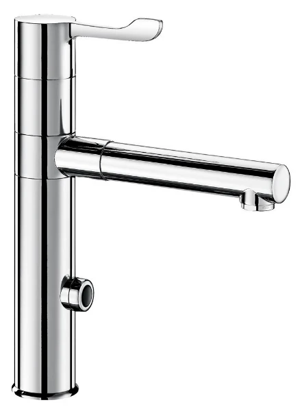 DELABIE Mitigeur élec. à bec orient. H.160 + 2 becs BIOCLIP Inox