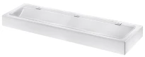 Delabie Mineralcast lavabo mural 1800 x 570 mm - wit RAL 9016 - 3 trous de robinet - sans trop-plein