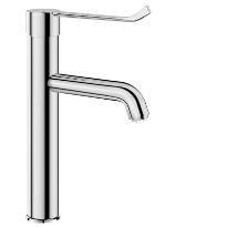 MELANGEUR DE LAVABO MONO-COMMANDE DELABIE SECURITHERM chromé levier PMR 215mm mitigeur à équilibrage de pression-corp int.lisse