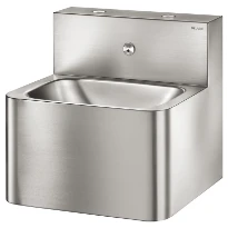 Delabie TEK lavabo mural WW/KW 400 x 395 mm - RVS 304 mat - avec robinet encastré - sans trop-plein