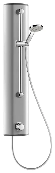 DOUCHEPANEEL DELABIE TEMPOMIX voeding bovenaan1/2" aluminium met handdouche+stang,zonder zeepschaal 9L