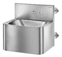 Delabie TEK TC lavabo mural 400 x 295 mm - RVS 304 mat - avec robinet encastré - sans trop-plein
