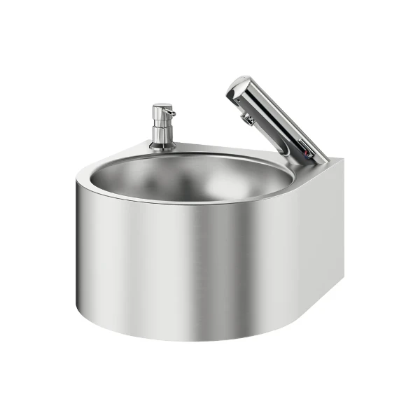 Delabie SXS complete lavabo électronique complet 390 x 360 mm - RVS 304 mat - avec mitigeur électronique - sans trop-plein