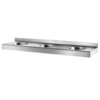 Delabie Triplo RP lavabo mural 1800 x 500 mm - 3 cuvettes - RVS 304 mat - sans trou de robinet - sans trop-plein