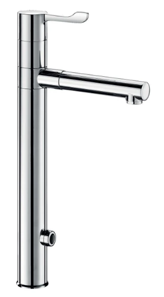 DELABIE Mitigeur élec. à bec orient. H.300 + 2 becs BIOCLIP Inox