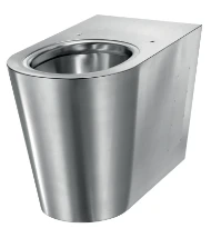 Delabie S21 P cuvette sortie H Back to Wall - Inox mat - B360xD580 mm - fixations visibles - connection eau direct