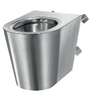 Delabie S21 P TC toilette sorti H Back to Wall - Inox mat - B360xD580 mm - fixation invisible door de muur - connection eau direct
