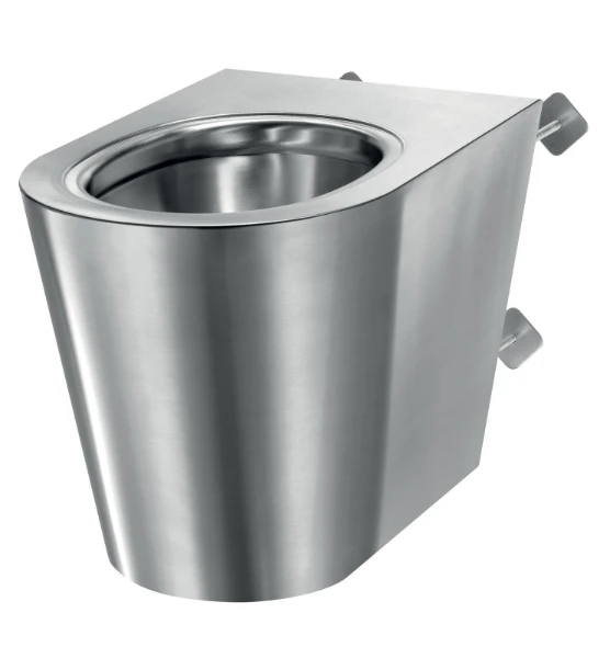 Delabie S21 P TC toilette sorti H Back to Wall - Inox mat - B360xD580 mm - fixation invisible door de muur - connection eau direct
